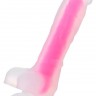 Прозрачно-розовый фаллоимитатор, светящийся в темноте, James Glow - 18 см.