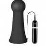 Большая чёрная вибропробка MENZSTUFF VIBRATING BUTTCRASHER BULBOUS - 20 см.