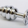 Серебристая фигурная пробка с прозрачным стразом - 8 см.