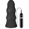 Чёрная виброёлочка MENZSTUFF VIBRATING BUTTCRASHER WAVED - 20 см.