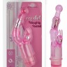 Розовый вибростимулятор Crystal Naughty Rabbit - 20 см.