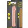 Телесная фаллическая расширяющая насадка XLover - 18 см.