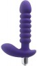 Фиолетовый анальный рельефный вибростимулятор - 17 см.