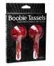 Красные накладки на соски с кисточками Boobie Tassels