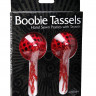Красные накладки на соски с кисточками Boobie Tassels