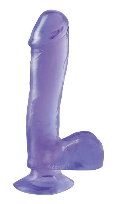 Фиолетовый фаллоимитатор Basix Rubber Works 7.5  Dong with Suction Cup - 21,6 см.