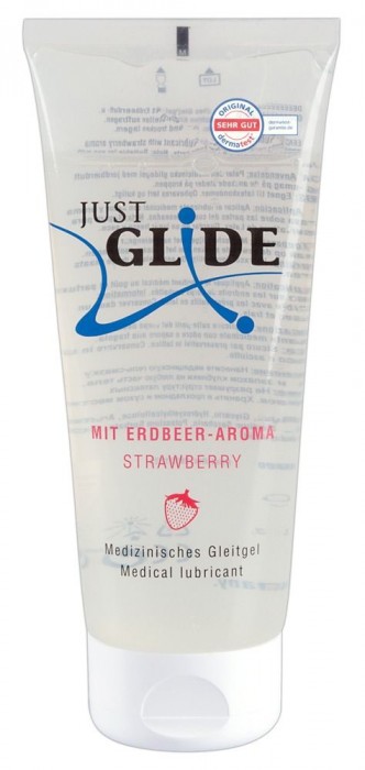 Гель-лубрикант Just Glide с ароматом клубники - 200 мл.