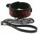 Красно-черный ошейник с поводком COLLAR   LEASH