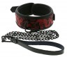 Красно-черный ошейник с поводком COLLAR   LEASH