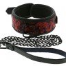 Красно-черный ошейник с поводком COLLAR   LEASH