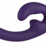 Фиолетовый безремневой страпон с вибрацией Sharevibe