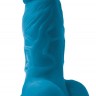 Голубой фаллоимитатор на присоске Pleasures 4 Dildo - 14,2 см.