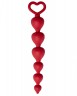 Бордовая анальная цепочка Heart Ray - 17,5 см.