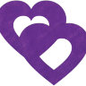Фиолетовые пестисы на грудь в форме сердечек