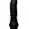 Черный фрикционный вибратор Silicone Vibrating   Thrusting Plug with Remote Control - 17,1 см.