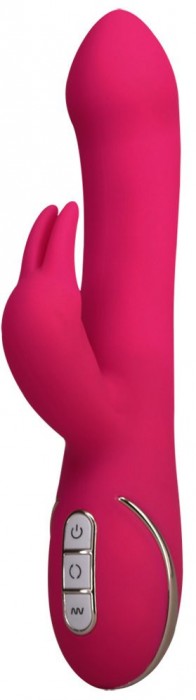 Розовый вибратор-ротатор со стимулятором клитора Rabbit Esquire - 22 см.