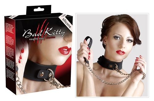 Ошейник с поводком-цепочкой Silikon-Halsband mit Leine