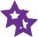 Фиолетовые наклейки-звёздочки на бюст