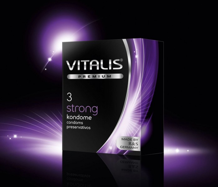 Презервативы с утолщенной стенкой VITALIS premium №3 Strong - 3 шт.