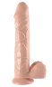 Телесный фаллоимитатор-гигант 12  Mega Dildo - 32,4 см.
