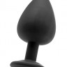 Чёрная анальная пробка Extra Large Diamond Butt Plug - 9,3 см.
