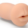 Телесный мастурбатор-ротик с эффектом смазки Oral
