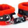 Красные наручники с мехом BDSM Light