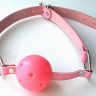 Розовый пластиковый кляп-шарик Ball Gag