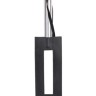 Чёрная кожаная шлёпалка-рамка Leather Gap Paddle - 36 см.
