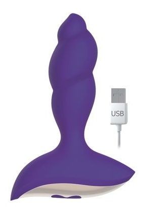 Фиолетовый спиралевидный вибромассажер - 8,5 см.