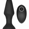 Черный анальный вибромассажер N 81 Rechargeable Remote Controlled Butt Plug - 14 см.