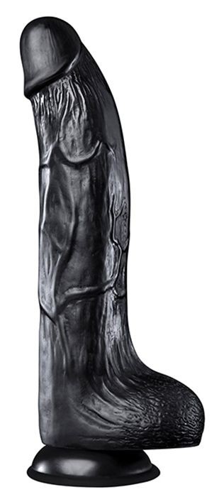 Черный фаллоимитатор HOODLUM 9INCH REALISTIC DONG - 23 см.