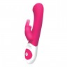 Розовый стимулятор G-точки с клиторальным отростком The G-spot Rabbit - 22 см.