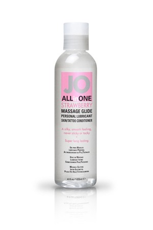 Массажный гель-масло ALL-IN-ONE Massage Oil клубничный - 120 мл.