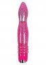 Розовый блестящий вибромассажер Starlight Gems Vela Vibrating Massager - 23,5 см.