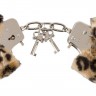 Леопардовые меховые наручники Love Cuffs Leo