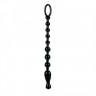 Анальная чёрная цепочка COLT Max Beads - 28 см.
