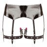 Черная сбруя на бедра с зажимами для половых губ Suspender Belt with Clamps