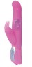 Розовый вибратор LAYLA GIGLI с загнутым кончиком и клиторальным отростком - 25 см.