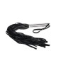 Черная кожаная плеть с металлической рукоятью Leather Whip Metal - 50 см.