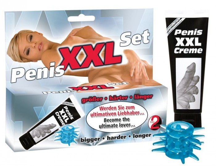 Набор Penis XXL: крем для увеличения члена и насадка для усиления эрекции