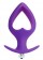 Фиолетовая вибровтулка-сердечко с ограничителем - 10,5 см.