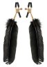 Зажимы на соски с крупными пёрышками GOLD FEATHER NIPPLE CLAMPS