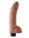 Кофейный виброфаллос со съемной присоской 9  Vibrating Cock with Balls - 22,9 см.