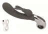 Серый вибратор Embrace Bunny Wand - 21 см.
