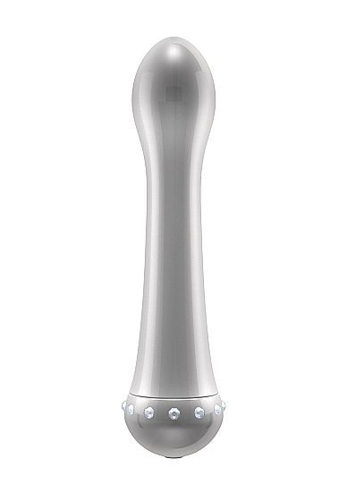 Вибратор с кристаллами The Diamond Silver - 16,5 см.