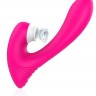 Ярко-розовый клиторальный стимулятор DAWN с вагинальным отростком