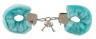 Голубые меховые наручники Love Cuffs Blue
