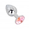 Мини-плаг из стали с розовым кристаллом Pink Bubble Gum - 6,5 см.