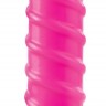 Розовый вибромассажер с винтовыми ребрышками Candy Twirl Massager - 16,5 см.